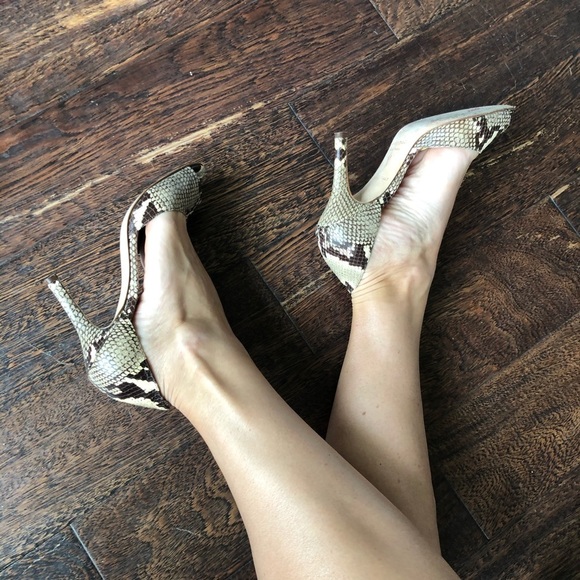 Kate Spade Python embossed leather heels SO cute! - Picture 1 of 14